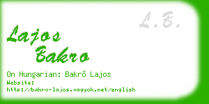 lajos bakro business card