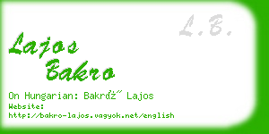 lajos bakro business card